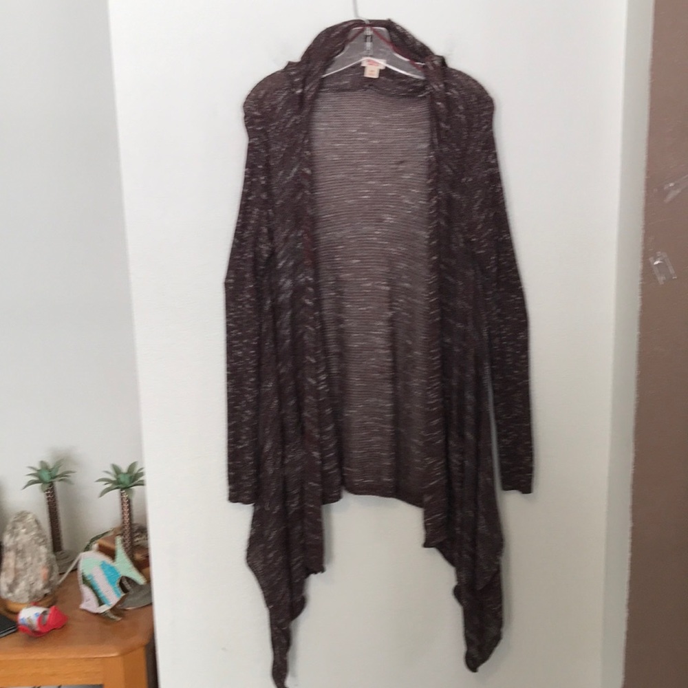 MOSSIMO SUPPLY CO. SOFT LIGHT SWEATER HOODIE SZ XXL MARBLED MAROON EXCELLENT CON